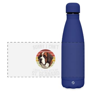 Humorvolles Bernhardiner Hund T-Shirt Design - Matte Panorama Isolierflasche 500 ml - Dunkelblau  - Vorne