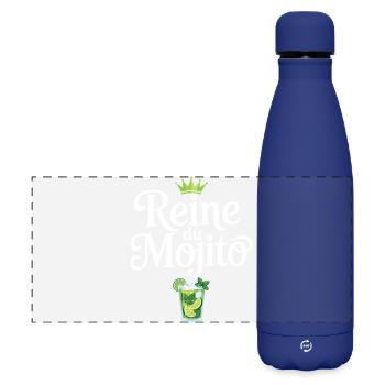 Reine Du Mojito Couple Humour Apéro - Gourde isotherme panoramique mate 500 ml - bleu foncé  - Devant