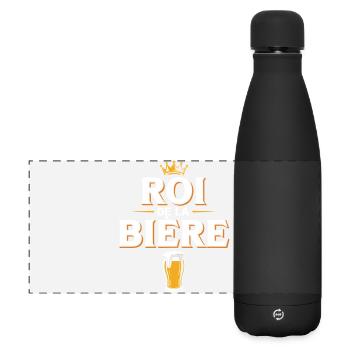 Roi De La Bière Couple Humour Apéro - Gourde isotherme panoramique mate 500 ml - noir - Devant