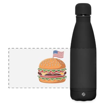 Cheeseburger Patriotic Independence Day 4th of - Matte Panoramic Thermal Bottle 500 ml - black - Front