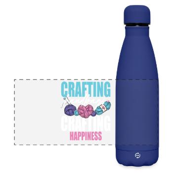 Crochet Knitting - Matte Panoramic Thermal Bottle 500 ml - dark blue  - Front