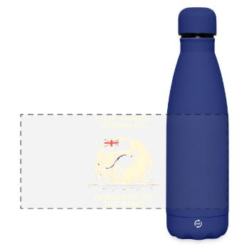 Kangaroo on the way in retro design - Matte Panoramic Thermal Bottle 500 ml - dark blue  - Front