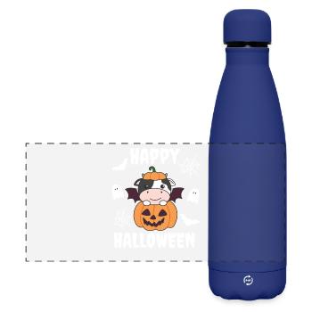 Costume de chauve-souris citrouille d'Halloween pour vache - Gourde isotherme panoramique mate 500 ml - bleu foncé  - Devant