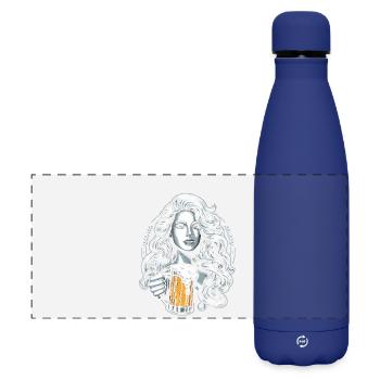 Just a woman who loves alcohol - Matte Panoramic Thermal Bottle 500 ml - dark blue  - Front