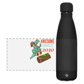 Dino Skater Birthday 2030 - Matte Panoramic Thermal Bottle 500 ml - black - Front