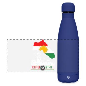 Kurdischer Flaggen mit Kurdistan Kurde - Matte Panorama Isolierflasche 500 ml - Dunkelblau  - Vorne