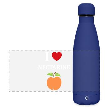 Nektarine und Nektarine Love T-Shirt Design - Matte Panorama Isolierflasche 500 ml - Dunkelblau  - Vorne