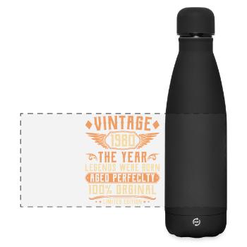 45th Birthday Vintage - Year 1980 - Matte Panoramic Thermal Bottle 500 ml - black - Front