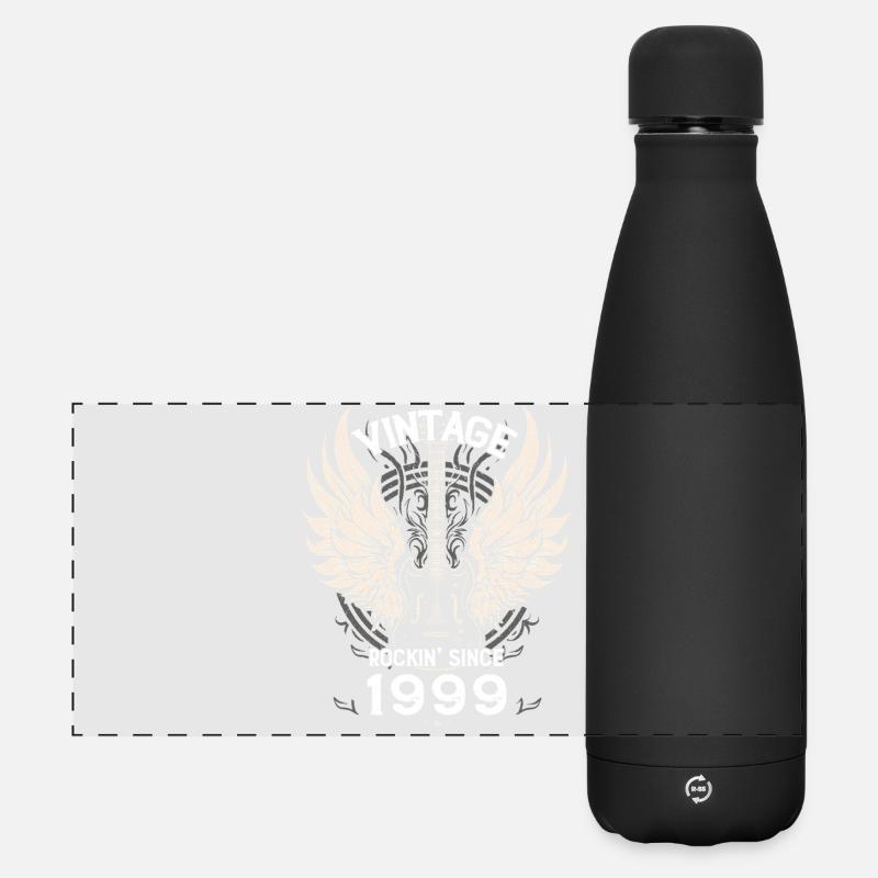 Vintage Rockin' seit 1999 – 26 Jahre Rhythmus - Matte Panorama Isolierflasche 500 ml - Schwarz