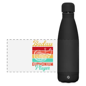 Euphonium Badass Player Baritone Marching Band - Matte Panorama Isolierflasche 500 ml - Schwarz - Vorne