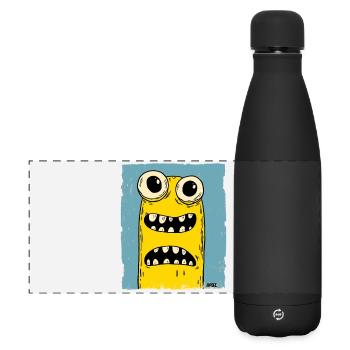 Funny Monster Worm - Matte Panoramic Thermal Bottle 500 ml - black - Front