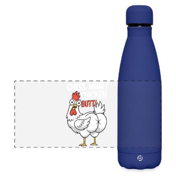 Huhn Butt Spruch Cartoon - Matte Panorama Isolierflasche 500 ml - Dunkelblau  - Vorne
