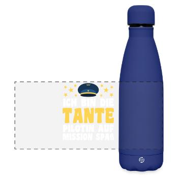 Familienmotiv Nichte - Matte Panorama Isolierflasche 500 ml - Dunkelblau  - Vorne