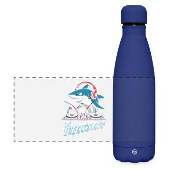DJ SHARKDROP Hai DJ with headphones at the mixing desk - Matte Panoramic Thermal Bottle 500 ml - dark blue  - Front