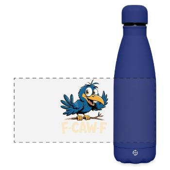 F-Caw-F Meme Krähe - Matte Panorama Isolierflasche 500 ml - Dunkelblau  - Vorne