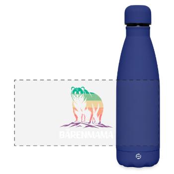 Werdende Mutter BÄRENMAMA Bald Mama Lustiges - Matte Panorama Isolierflasche 500 ml - Dunkelblau  - Vorne