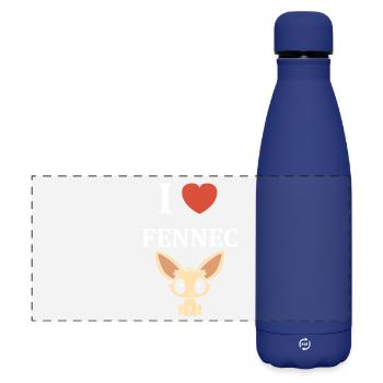I like Fennec Cartoon - Matte Panoramic Thermal Bottle 500 ml - dark blue  - Front
