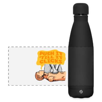 CPR Instructor Resuscitation Push Till It Clicks - Matte Panoramic Thermal Bottle 500 ml - black - Front