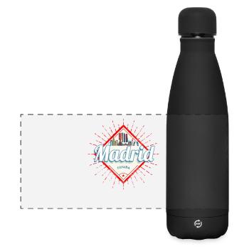 Madrid Capitale Espagne Rétro Skyline Souvenir - Gourde isotherme panoramique mate 500 ml - noir - Devant