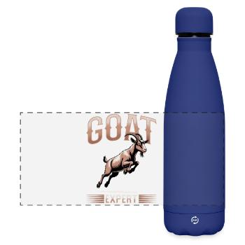 Funny Farm Animal Goat - Matte Panoramic Thermal Bottle 500 ml - dark blue  - Front