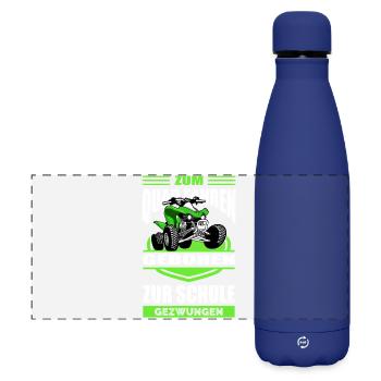 Zum Quad Fahren Geboren Zur Schule Gezwungen - Matte Panorama Isolierflasche 500 ml - Dunkelblau  - Vorne