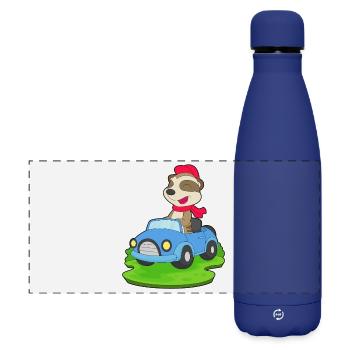 Erdmännchen Auto - Matte Panorama Isolierflasche 500 ml - Dunkelblau  - Vorne