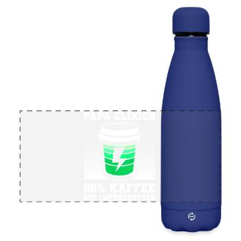 Werdender Vater ALPAKAPAPA Retro Lustiges - Matte Panorama Isolierflasche 500 ml - Dunkelblau  - Vorne