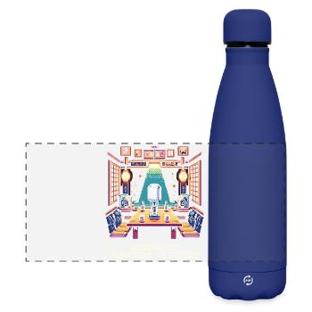 Karaoke Dungeon Cleared | Top Tokyo Nightlife - Matte Panoramic Thermal Bottle 500 ml - dark blue  - Front