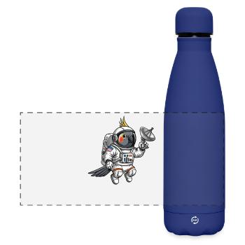 oiseau de l’espace astronaute calopsitte - Gourde isotherme panoramique mate 500 ml - bleu foncé  - Devant