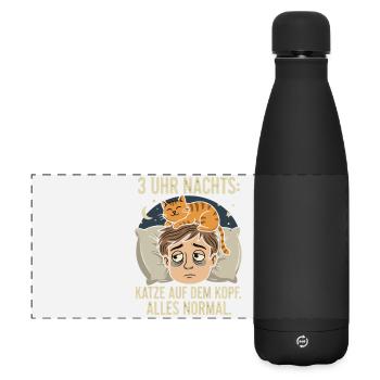 KaterKopf – Three o'clock in the morning - Matte Panoramic Thermal Bottle 500 ml - black - Front