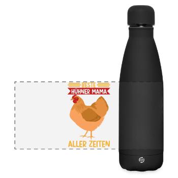 Hühner Mama Muttertag Mutterschaft Mama Elternteil - Matte Panorama Isolierflasche 500 ml - Schwarz - Vorne