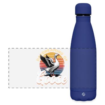 Drôle d’oiseau oie - Gourde isotherme panoramique mate 500 ml - bleu foncé  - Devant