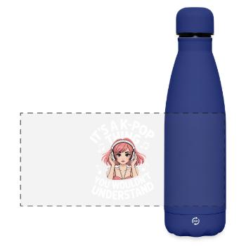 K-Pop Thing Funny Korea Music Anime - Matte Panoramic Thermal Bottle 500 ml - dark blue  - Front