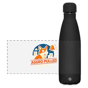 Aggro Drawn : Sonnette | Le chien aboie - Gourde isotherme panoramique mate 500 ml - noir - Devant
