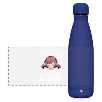 K-Pop Funny Korea Music Anime - Matte Panoramic Thermal Bottle 500 ml - dark blue  - Front