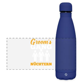 JGA Team Bräutigam Junggesellenabschied - Matte Panorama Isolierflasche 500 ml - Dunkelblau  - Vorne
