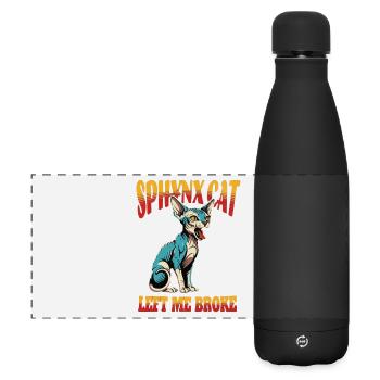 Sphynx Cat Funny - Matte Panoramic Thermal Bottle 500 ml - black - Front