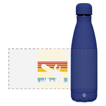 Lustiges Holzarbeiter Waldarbeiter Geschenk - Matte Panorama Isolierflasche 500 ml - Dunkelblau  - Vorne