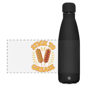 Stay with Fat Corn Dogs Foodie Fat Food - Matte Panoramic Thermal Bottle 500 ml - black - Front