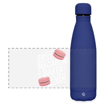 Macaron French Desserts - Matte Panoramic Thermal Bottle 500 ml - dark blue  - Front