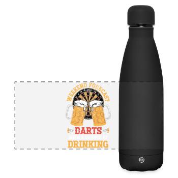 Fléchettes avec une chance de boire - Gourde isotherme panoramique mate 500 ml - noir - Devant