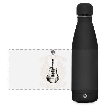 Rock 'n Roll Stole My Soul Rock Band Guitar Music - Matte Panorama Isolierflasche 500 ml - Schwarz - Vorne