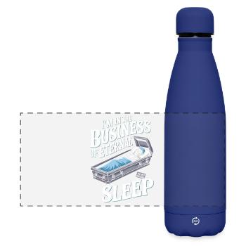 Eternal Sleep Coffin Motif - Halloween - Matte Panoramic Thermal Bottle 500 ml - dark blue  - Front