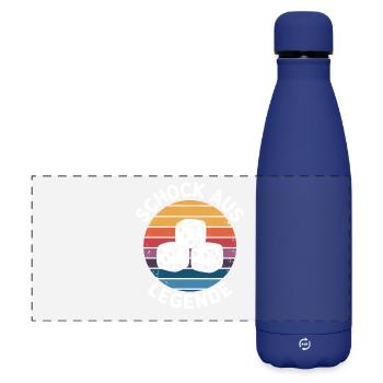 Schocken Schockbesteck Schocken Retro Schock Aus - Matte Panorama Isolierflasche 500 ml - Dunkelblau  - Vorne