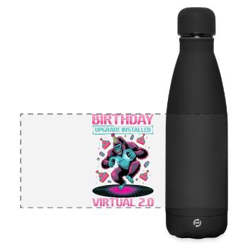 Birthday Gamer VR - Matte Panorama Isolierflasche 500 ml - Schwarz - Vorne