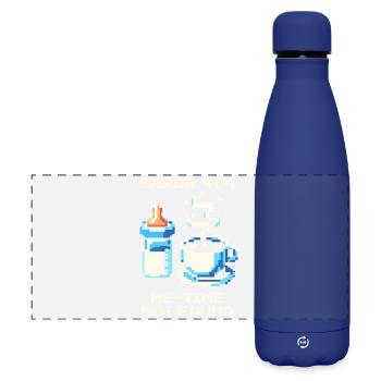 Erreur 404 : Me-Time est manquant | Maman, Café, Vie Quotidienne - Gourde isotherme panoramique mate 500 ml - bleu foncé  - Devant