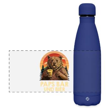 Father-to-be DADDY BEAR AND BEER Funny - Matte Panoramic Thermal Bottle 500 ml - dark blue  - Front