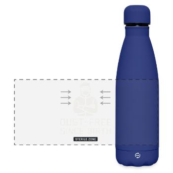 Environnement contrôlé par un technicien en salle blanche - Gourde isotherme panoramique mate 500 ml - bleu foncé  - Devant