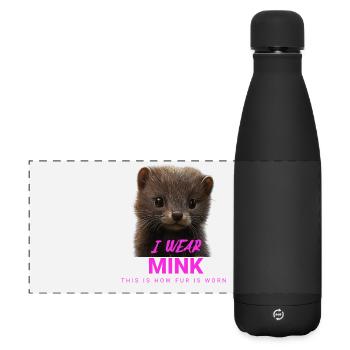 I Wear Mink – Déclaration anti-fourrure - Gourde isotherme panoramique mate 500 ml - noir - Devant