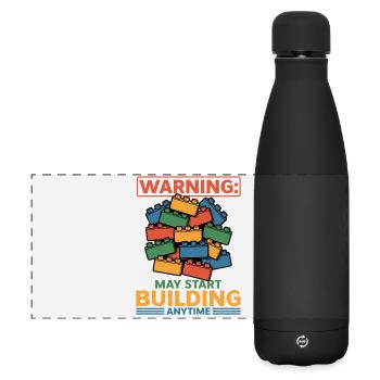 Building Blocks Kids Brick Builder - Matte Panoramic Thermal Bottle 500 ml - black - Front